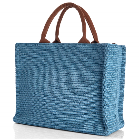 Marni Small Raffia Tote Bag, Opal/Moca 